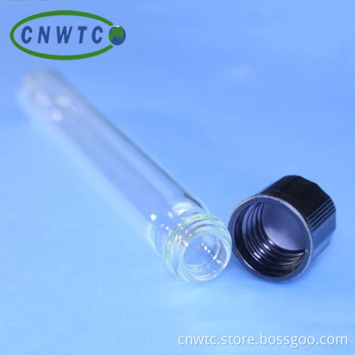 15x100 Millimeter Glass Test Tube with Black Plastic Cap